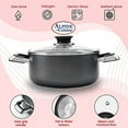 thumbnail image 2 of Alpine Cuisine 6 Quart Non-stick Stock Pot with Tempered Glass Lid and Carrying Handles, Multi-Purpose Cookware Aluminum Dutch Oven for Braising, Boiling, Stewing, 2 of 8