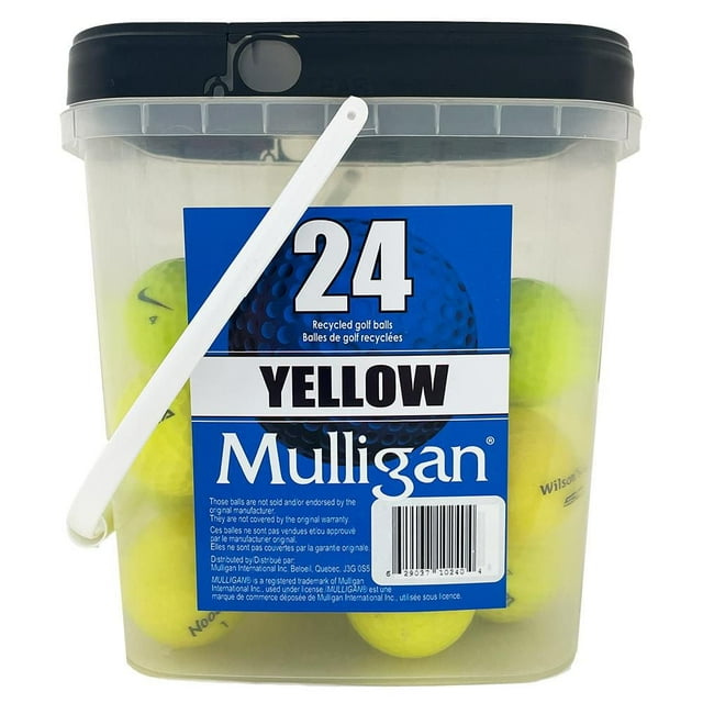 Mixed Yellow Recycled Golf Balls, pack of 24, by Mulligan