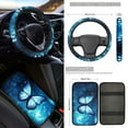 thumbnail image 3 of Jeiento Blue Butterfly Car Accessories Sets Car Seat Covers with Floor Mats Steering Wheel Cover Seatbelt Shoulder Pad Center Console Pad Coasters Keychain Lipstick Holder 17 Pack, 3 of 8