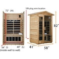 thumbnail image 4 of Xmatch Far Infrared Wooden Outdoor Sauna, 2-Person Size in Hemlock, 1750W with Bluetooth Speakers and 2 Chromotherapy Lights, 4 of 10