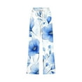 thumbnail image 4 of QATAINLAV Capri Pants for Women Summer Lightweight Linen Beach Pants Casual Drawstring Elastic Waist Cropped Pants Fashion Boho Floral Print Capris with Pockets Multicolor S Clearance Sale, 4 of 6