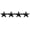Black, variant on 4-Star Rank Insignia, Five-Pointed Star Pins, 1/2" High, 2 Posts & Clutch Backs, Gold Finish, Pair