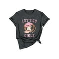 thumbnail image 3 of QAFOPEH Women Let's Go Girls Crew Neck Short Sleeve Bachelorette Party Tee Top, 3 of 7