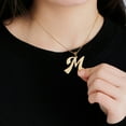 thumbnail image 5 of Kripyery Pendant Necklace Cursive 26 Letters Jewelry Simple Bright Luster Couple Necklace for Daily Wear, 5 of 8