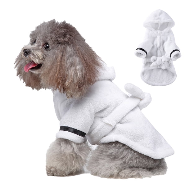 Albornoz para perros Pijamas con capucha engrosados y de lujo con brida suave de invierno Toalla de baño para perros súper absorbente y de secado rápido Pijamas suaves para mascotas para perros y