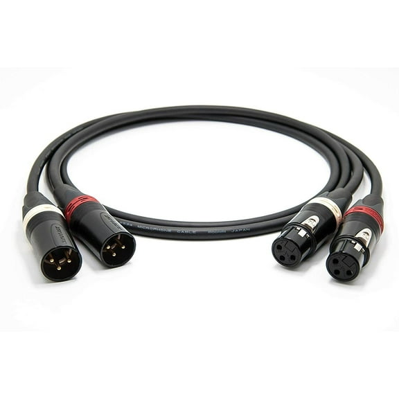 3 Foot-Mogami 2534 Quad Pair (L,R) Cable | Neutrik XLR Female - XLR Male | HiFi