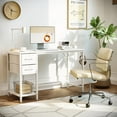 thumbnail image 2 of CubiCubi Computer Desk with 2 Drawers, 55 Inch Small Home Office Desk Study Writing Table, White, 2 of 9