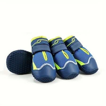 ENIYUU 4-Piece Waterproof & Non-Slip Dog Shoes - Adjustable Breathable Boots For Small To Large Breeds With Secure hook-and-loop fastener Closure