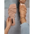 thumbnail image 2 of Women White Minimalist Slide Sandals, Open Toe Fashionable Sandals, 2 of 4
