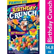 Cap'n Crunch Cereal, Birthday Cake, Family Size, 14.8 oz