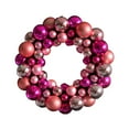 thumbnail image 2 of Pink and Silver Bauble Christmas Window Wreath, Glamorous Festive Hanging Decoration for Front Door and Home Decorations,Hot Pink, 2 of 4