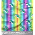 thumbnail image 1 of Soimoi Japan Crepe Satin Fabric Flower & Unicorn Face Fabric Prints by Yard 42 Inch Wide, 1 of 3