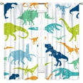 thumbnail image 2 of Dinosaur Curtains for Boys Room, Cartoon Dino Cute Safari Animal Printed Baby Kids Room Decor Blackout Window Drapes Treatments for Children Nursery Bedroom Living Room 2 Panel Sets, 84"x63" Inch, 2 of 5