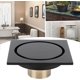 thumbnail image 3 of Kunmingshisd (100x100x25 mm) Drenaje de Piso de Ducha Cuadrado, Escurridor de Drenaje de Piso de Ducha de baño Negro con Cubierta Redonda extraíble para Accesorios de baño de Hotel de Cocina, 3 of 5