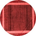 thumbnail image 1 of Ahgly Company Indoor Round Abstract Red Modern Area Rugs, 3' Round, 1 of 4