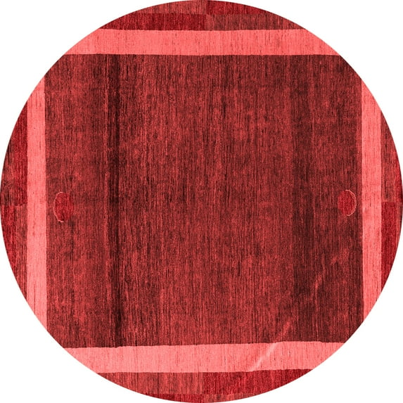 Ahgly Company Indoor Round Abstract Red Modern Area Rugs, 6' Round