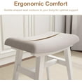 thumbnail image 4 of Solid Wood Small Vanity Stool with Saddle Cushion, High-Rebound Sponge Seat, Easy Assembly Makeup Chair, Footstool for Bedroom, Entryway, White, 4 of 18