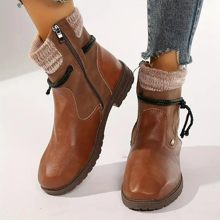 yocbz Square Toe Cowboy Boots for Women Women's Work Waterproof