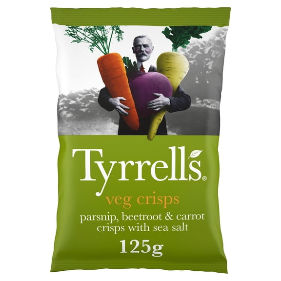 Tyrrells Sea Salted Veg Sharing Crisps 125g, Imported from Britain