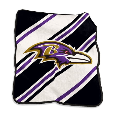 Logo Brands Baltimore Ravens 50 x 60 Raschel Stripe Throw Blanket
