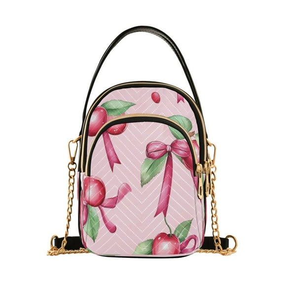 DIXRUYEE Cross Body Fashion Shoulder Waist Purse Bags Bows & Cherries Pocket Handbags