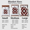 thumbnail image 4 of Aztec Southwest Flannel Blanket for Bed,Travel and Camping, Vintage Abstract Red Black Geometric Rustic Super Soft Cozy Blanket for All Seasons 60"x80", 4 of 7