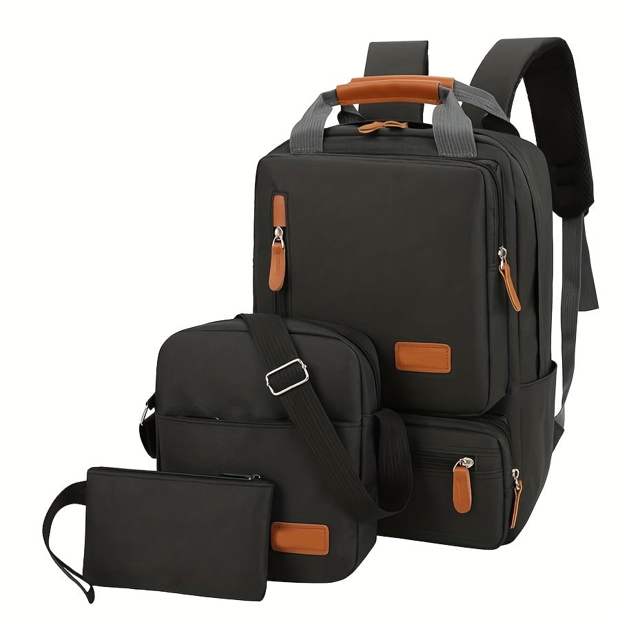 New Three piece Backpack USB Large capacity Compact Business Computer Bag Travel Bag Backpack Walmart