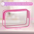 thumbnail image 2 of Bolsa de maquillaje TISRATOK transparente para mujer con cierre, 12 unidades, color rojo rosa, 2 of 7