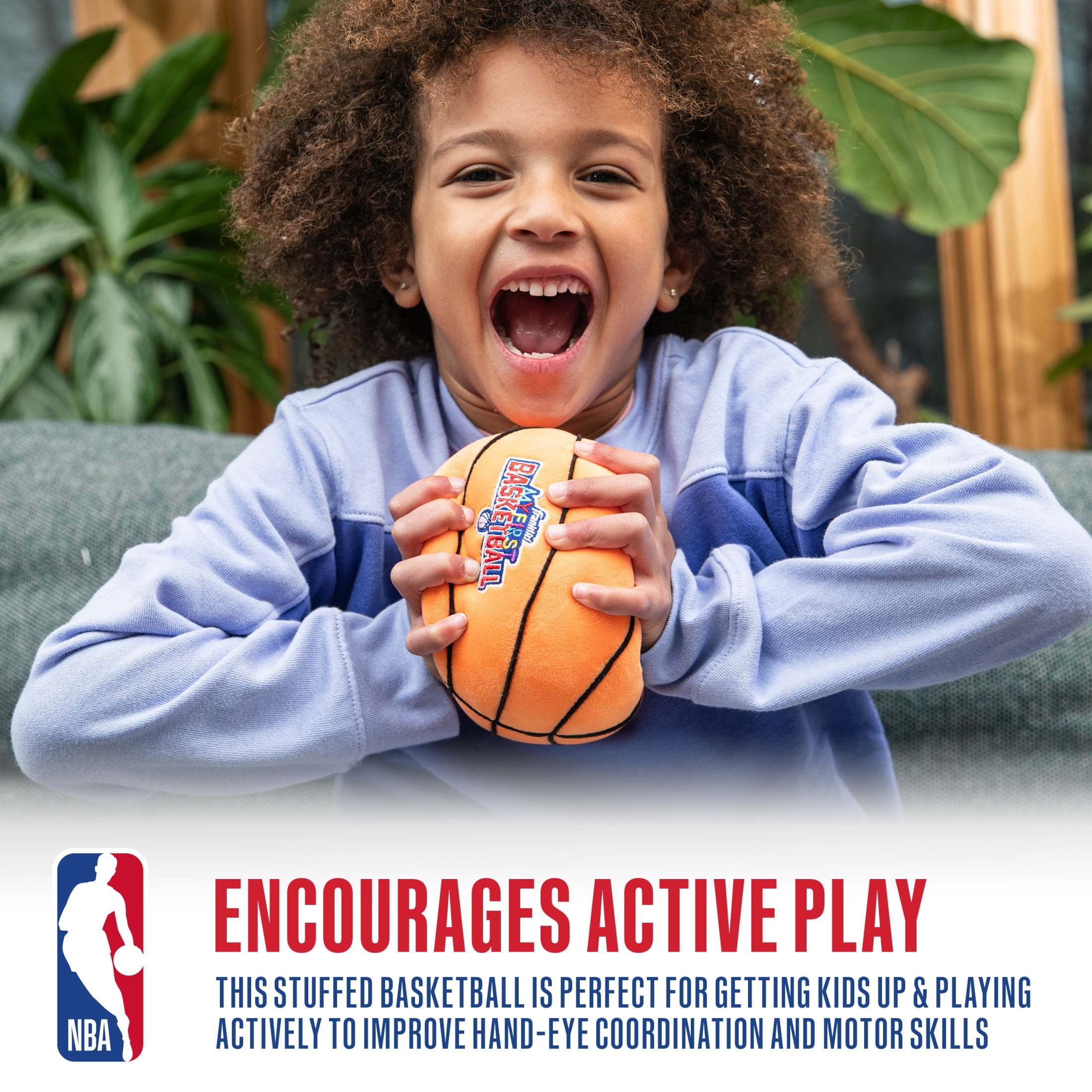 Franklin Sports Kids Soft Plush Basketball - NBA MyFirst Basketball Stuffed Basketball Plush for Kids - Soft Kids Basketball + Stuffed Plush - Fun Kids Basketball Room Decoration - 5"