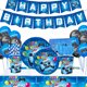 thumbnail image 2 of Juego de cumpleaños para niños, suministros de fiesta, decoración, platos de papel desechables, taza, servilleta, cubierta de mesa de videojuegos, mantel de fiesta de boda, 2 of 5
