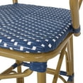 thumbnail image 6 of Wicker and Aluminum Outdoor 29.5 Inch French Barstools (Set of 2), Navy Blue, White, and Bamboo Print Finish, 6 of 8