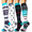 Blue White, variant on 4 Pairs Medical Sport Compression Socks - 15-20mmhg Graduated Knee-High Support for Men & Women, Ideal for Soccer, Running, and Nurses