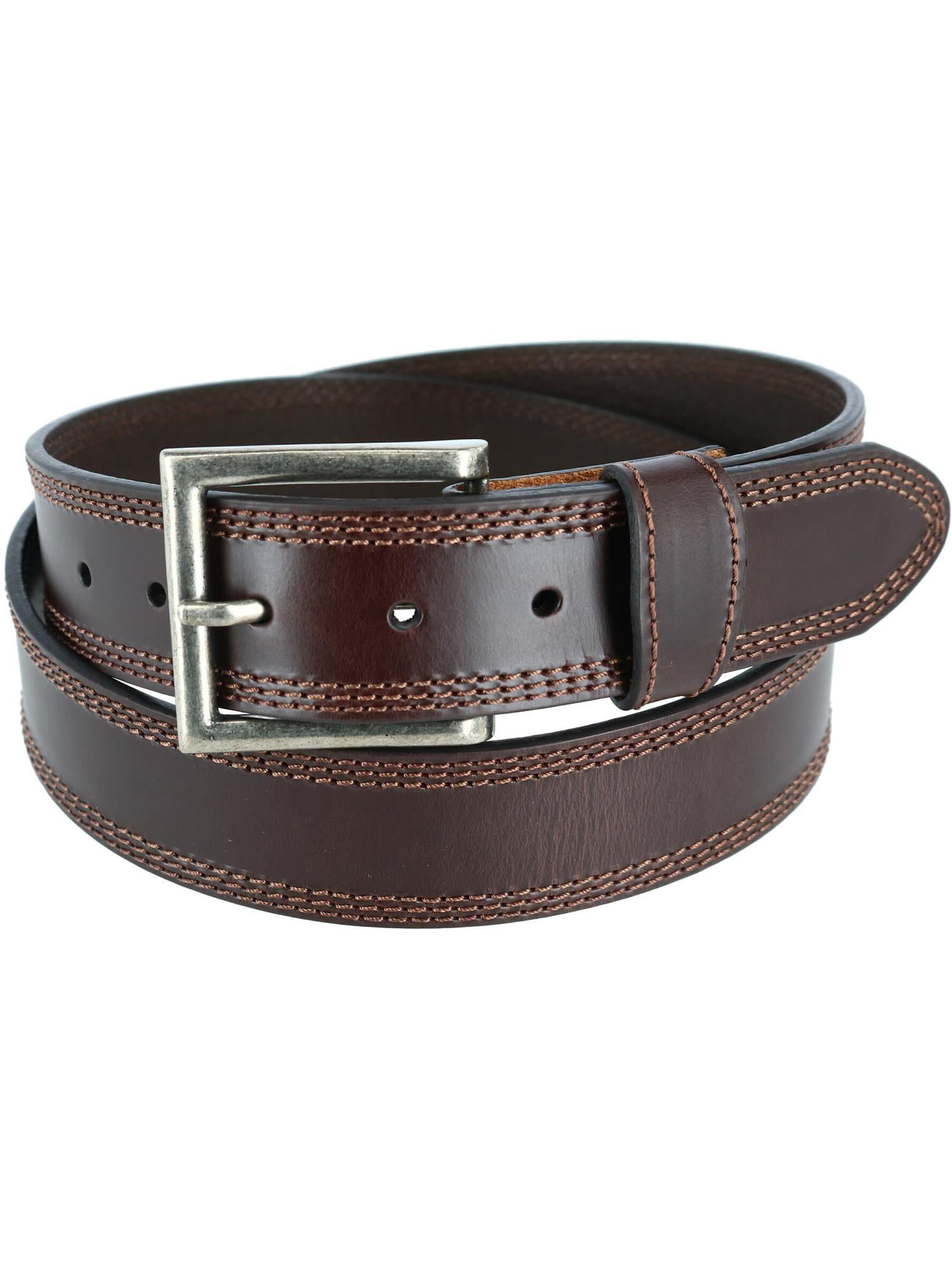 Mens Classy Centre Stitch Design Plain Classic Leather 40mm Wide Buckle Belts