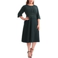 thumbnail image 1 of DYMADE Women Plus Size Hot Drill Beaded Fake Two-piece A-Line Dress, 1 of 4
