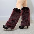 thumbnail image 3 of Eoperou 1 Pair Plush Elastic Solid Color Thick Leg Warmers Autumn Winter Women Warm Faux Fur Boot Stockings, 3 of 8
