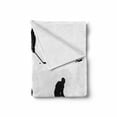 thumbnail image 2 of Hockey Soft Flannel Fleece Throw Blanket, Monochrome Pattern Player Silhouettes in Different Positions Sticks, Cozy Plush for Indoor and Outdoor Use, 70" x 90", Black White, by Ambesonne, 2 of 6