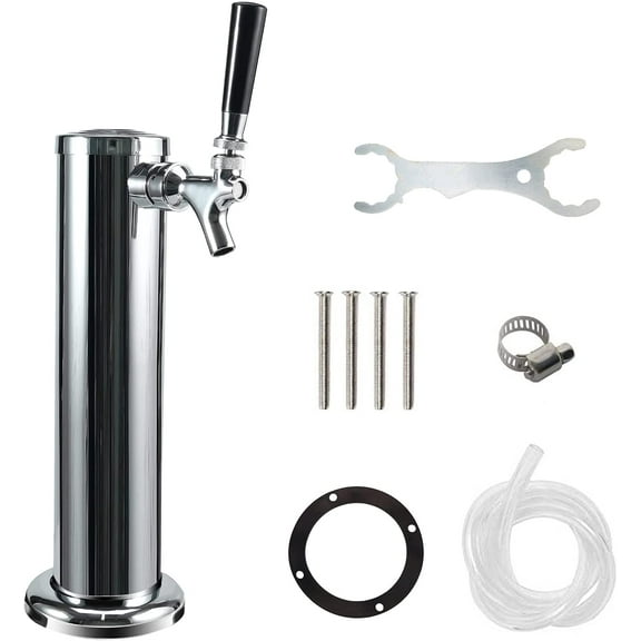 Stainless Steel Single Tap Beer Tower 3 inch Silver Color by Pera