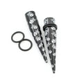 thumbnail image 2 of Pair of Black Ear Tapers with Skull Design, 2 of 3