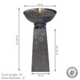 thumbnail image 2 of Sunnydaze Starry Sky Galvanized Iron Bird Bath Fountain with LED Lights - 31.25" H, 2 of 6