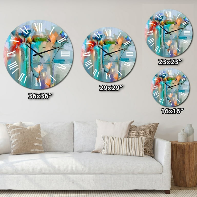 24.8 Multi-Color Modern Acrylic Wall Clock Decor Home Hanging Art Living  Room Bedroom