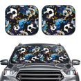 thumbnail image 2 of Honeii Football Print Foldable Car Sun Shade for Windshield, 2-Piece UV Protection Shade, Protects Car Interior, Ideal for Cars, Trucks, SUVs-Small, 2 of 6