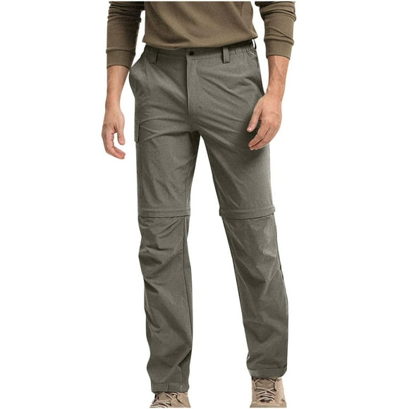 Men'S Hiking Pants Convertible Water Lightweight Zip Off Outdoor With Pockets Men'S Casual Pants Grey Xxxl