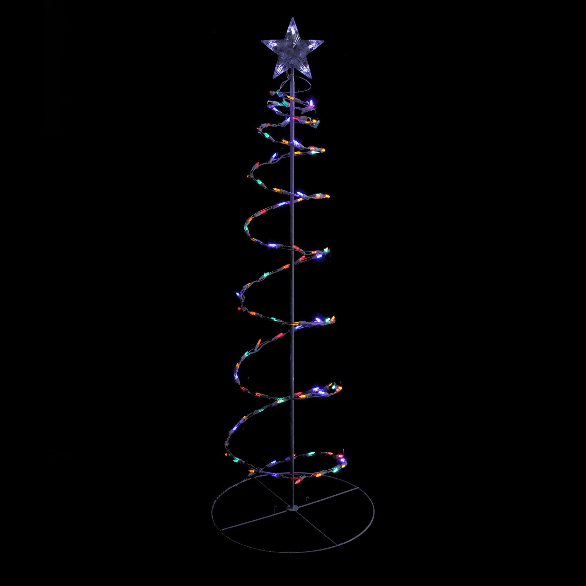 Details about   Kringle Express 5’ Christmas Pop Up Spiral Tree LED Outdoor Multi Color Light 