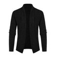thumbnail image 3 of Vedolay Cardigan Sweaters for Men Open Front Cropped Cardigan Coat Long Sleeve Knit Outwear 2023 Black,L, 3 of 4