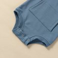 thumbnail image 4 of Gubotare Baby Boy Girl Bubble Romper Oversize Plain Crewneck T-Shirt Bodysuit Tops (Blue,3-6 Months), 4 of 6