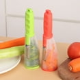 thumbnail image 5 of 2 Pack Stainless Steel Blade Fruit & Vegetable Peeler with Collecting Container - Ergonomic Handle, Non- Grip - for Apples, Potatoes, Carrots, Red, 5 of 5