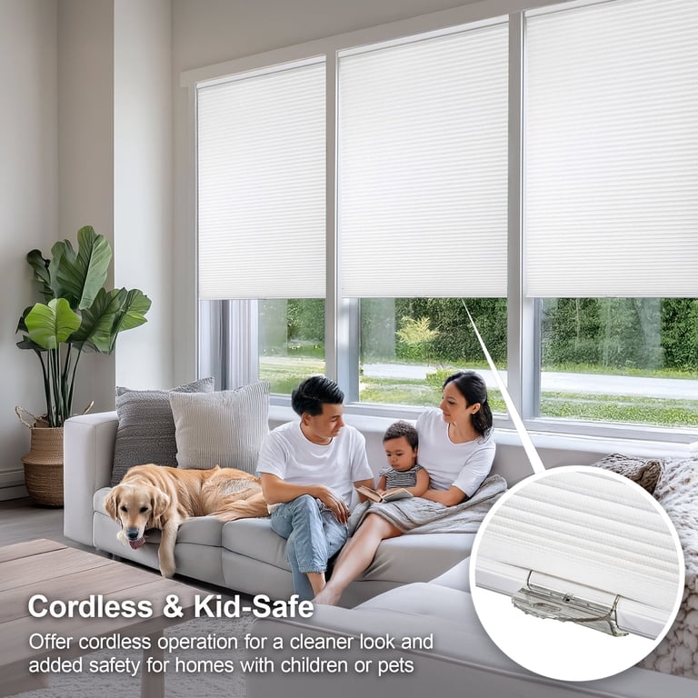 Chicology Light Filtering Cellular Shade, Morning Mist, 39.25