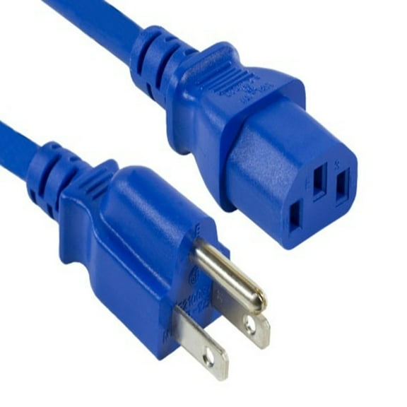 SANOXY Cables and Adapters; 10ft 18 AWG Universal Power Cord IEC320 C13 to NEMA 5-15P, Blue