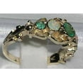 thumbnail image 3 of LBG 14k Yellow Gold Natural Emerald and Opal Womens Promise Ring - Size 9.5, 3 of 4