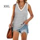 thumbnail image 2 of Guardurnaity Camiseta sin mangas con cuello en V para mujer Camiseta sin mangas de color informal Camiseta sin mangas con bloque Prendas para la parte del cuerpo raya blanca XXL, 2 of 6